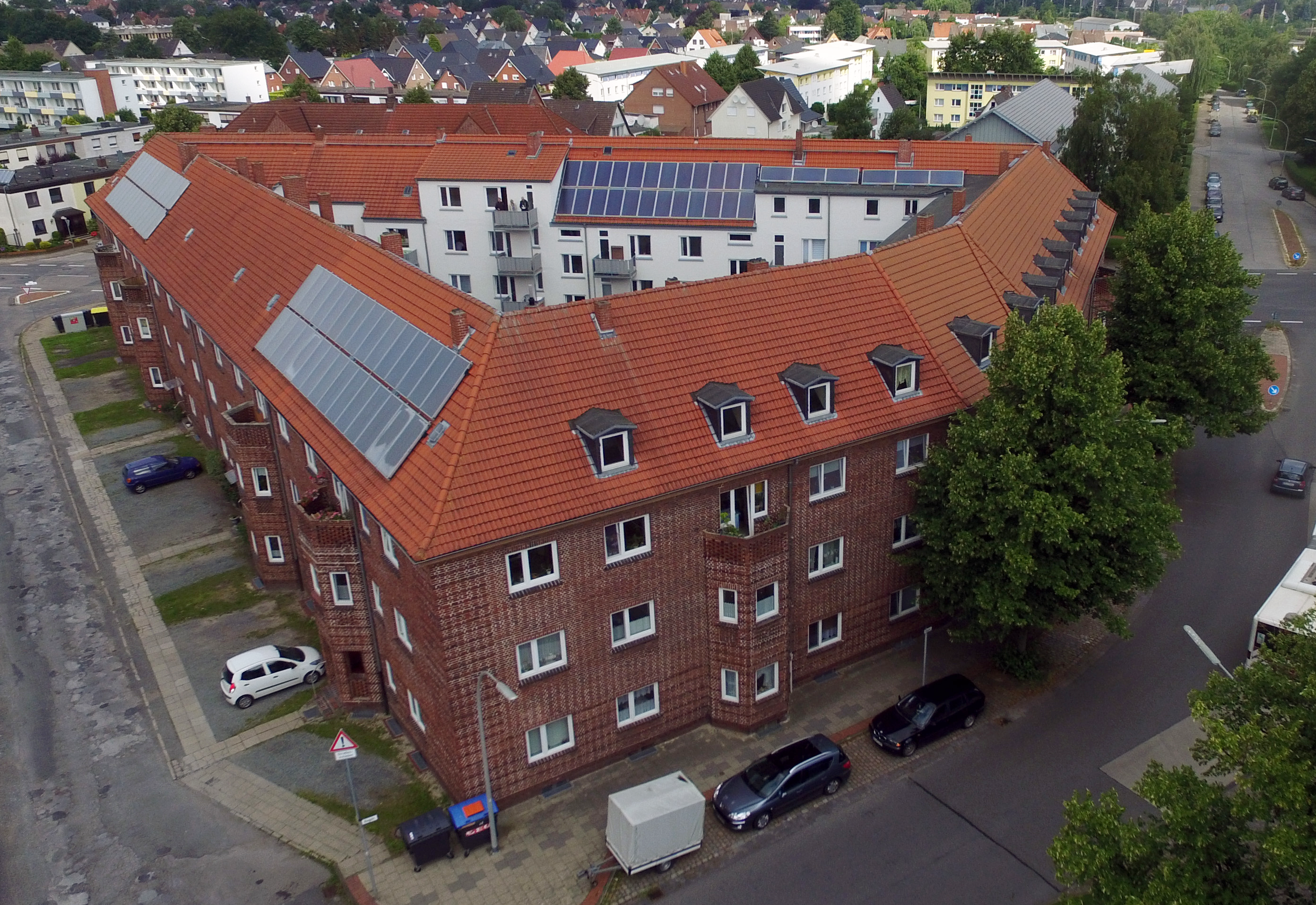 Bredes Eck aus der Luft mit Solar-Elementen